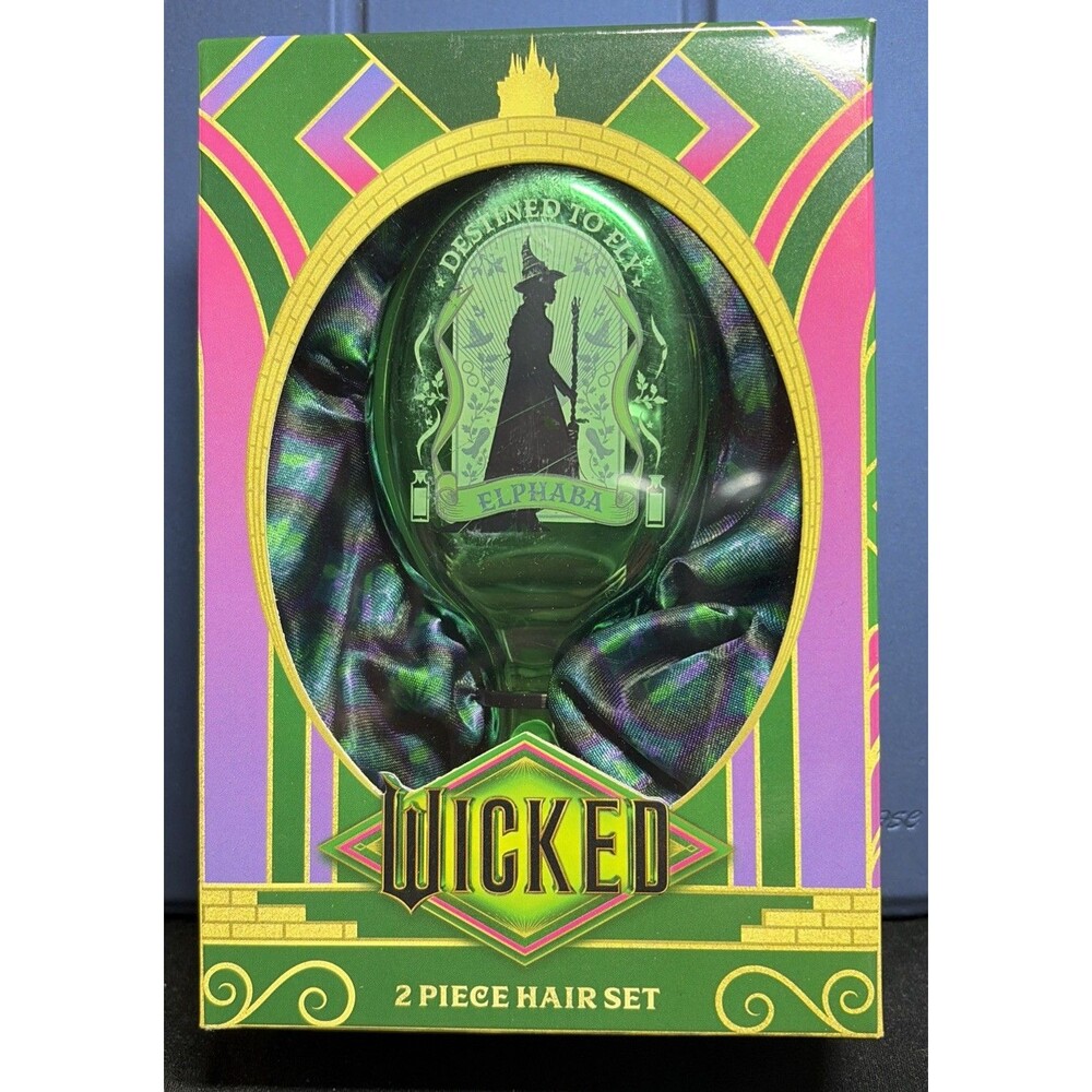Wicked For Good Elphaba travel Brush & Scrunchie Hair Set - New in Box